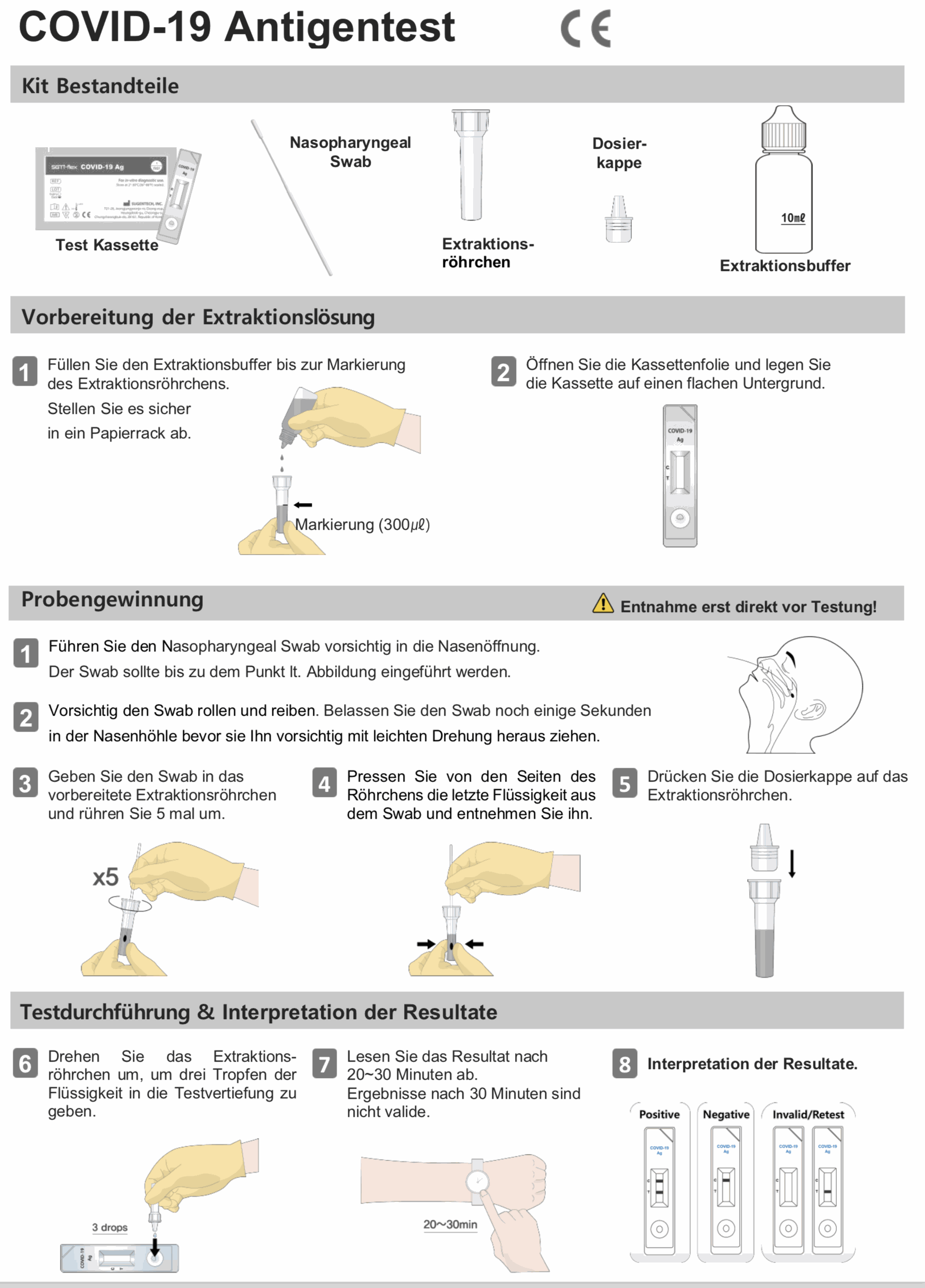 Covid-19 Antigen Test Anwendungsbeispiel